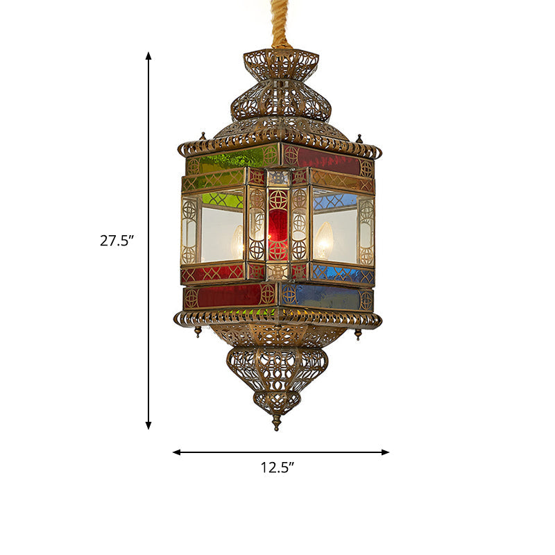 Cut Glass Lantern Drop Pendant Country Style Chandelier Lamp - Rebooters