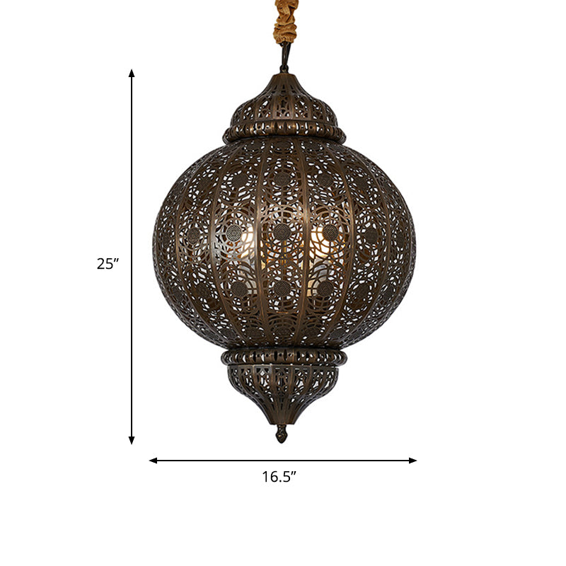 3 Heads Metal Suspension Light Country Bronze Finish Chandelier - Rebooters