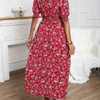 Floral Print Maxi Dress with Puff Sleeves for Women Rebooters Maxi Women's Dresses