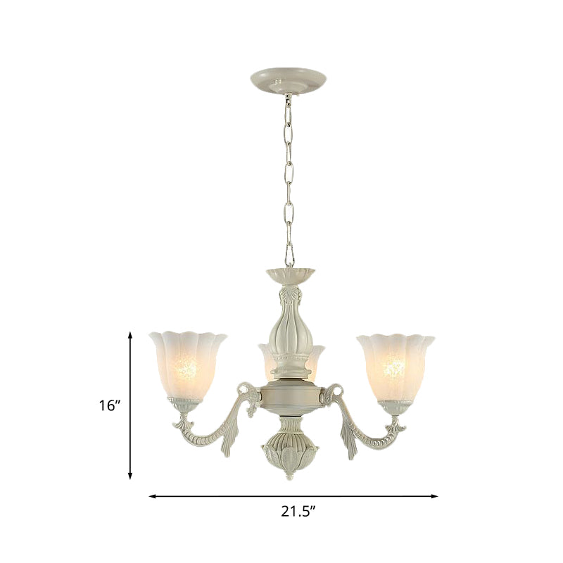 Milk Glass Blossom Chandelier Traditional 3/5/8 Heads Light - Rebooters