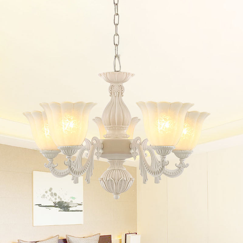 Milk Glass Blossom Chandelier Traditional 3/5/8 Heads Light - Rebooters