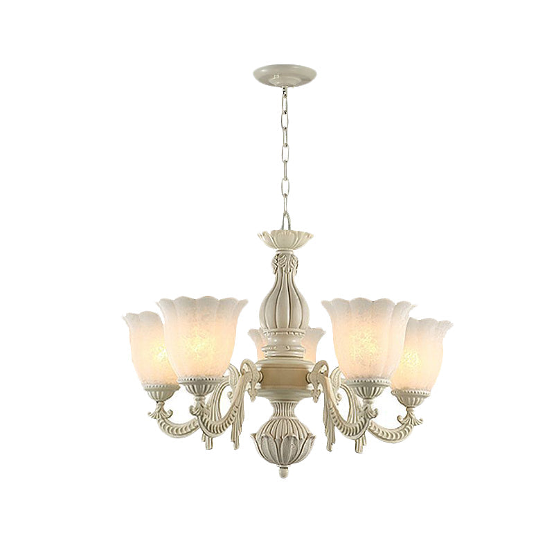 Milk Glass Blossom Chandelier Traditional 3/5/8 Heads Light - Rebooters