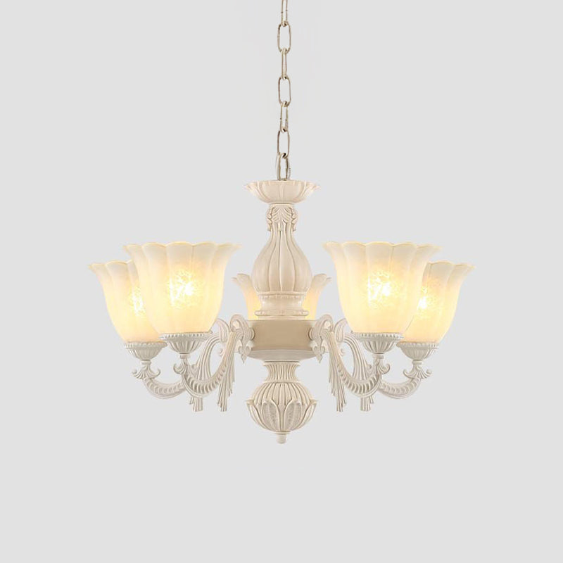 Milk Glass Blossom Chandelier Traditional 3/5/8 Heads Light - Rebooters