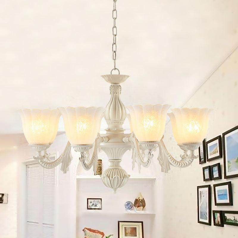 Milk Glass Blossom Chandelier Traditional 3/5/8 Heads Light - Rebooters