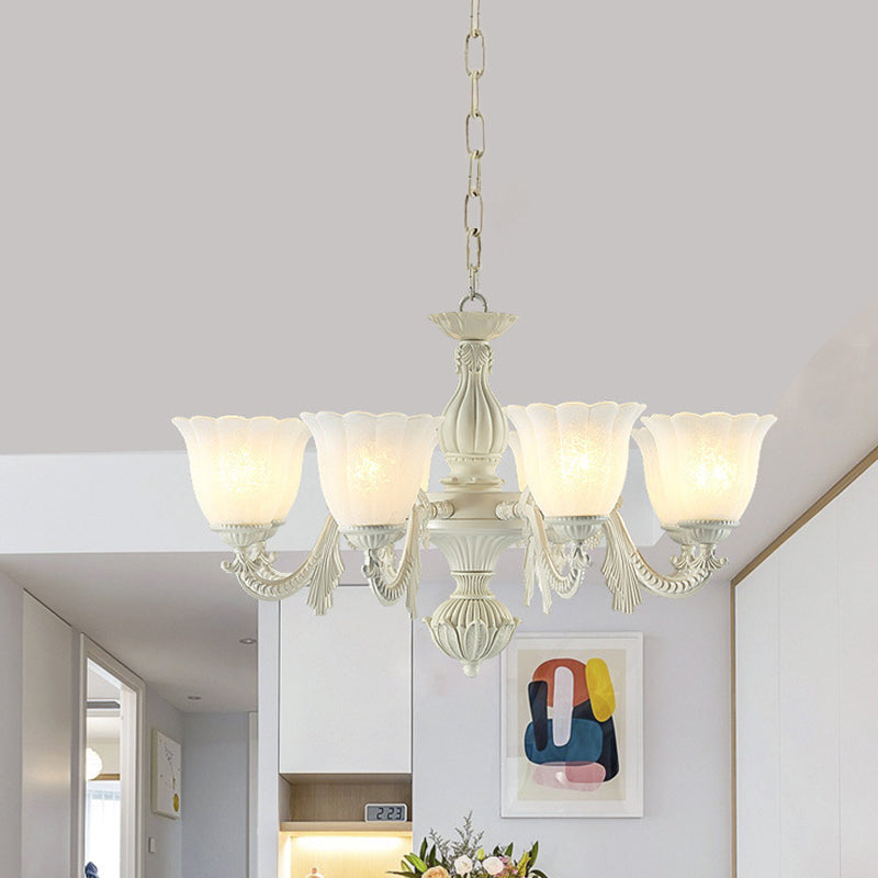 Milk Glass Blossom Chandelier Traditional 3/5/8 Heads Light - Rebooters
