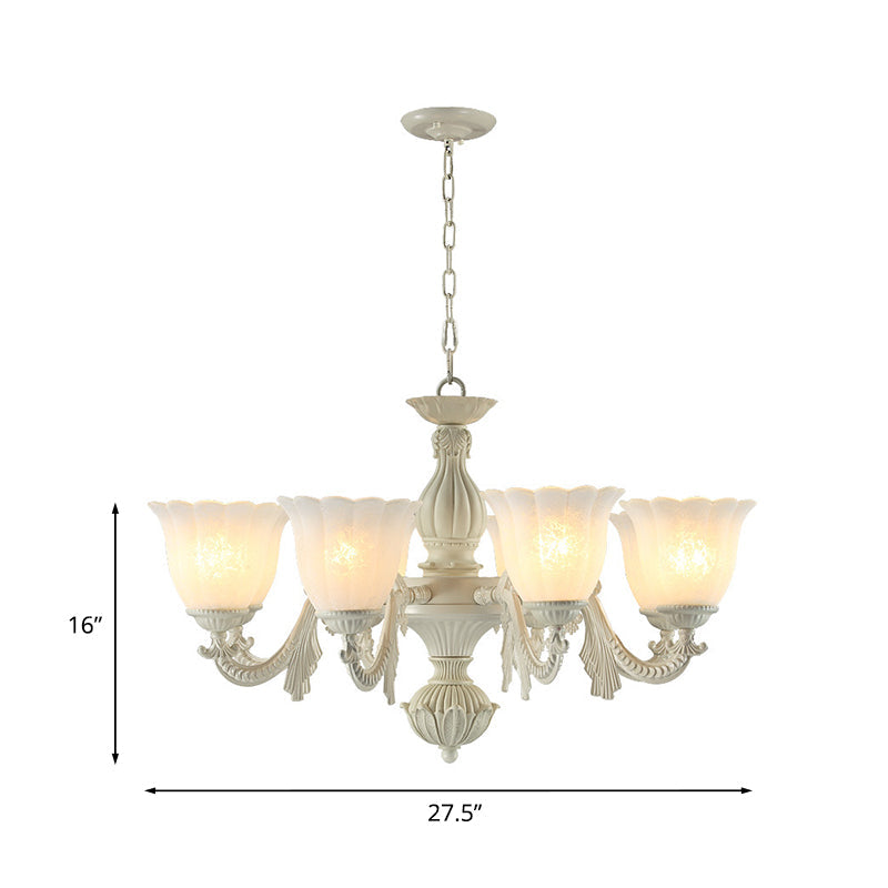 Milk Glass Blossom Chandelier Traditional 3/5/8 Heads Light - Rebooters