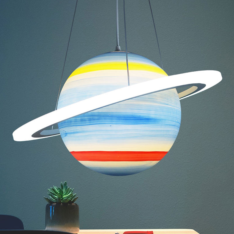 Kids 1 Bulb Suspension Light Yellow-Brown Globe Chandelier - Rebooters