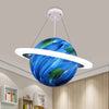 Kids 1 Bulb Suspension Light Yellow-Brown Globe Chandelier - Rebooters