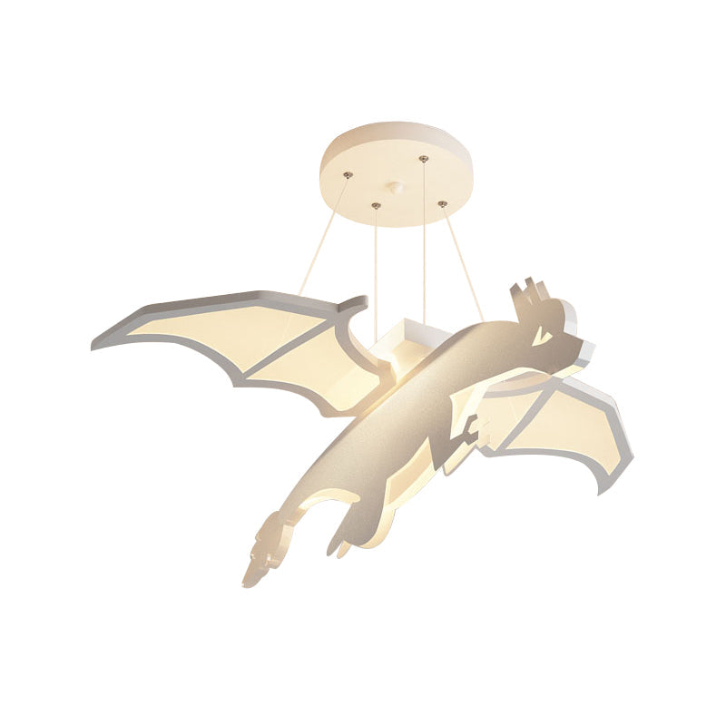 Iron Winged Dinosaur Suspension Light Kid White LED Chandelier - Rebooters