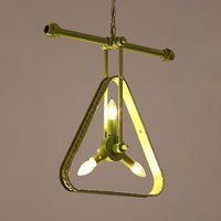 3 Heads Triangle Chandelier Lamp with Wire Frame Vintage Style - Rebooters