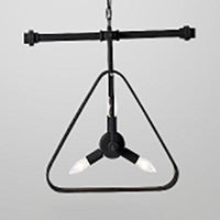 3 Heads Triangle Chandelier Lamp with Wire Frame Vintage Style - Rebooters