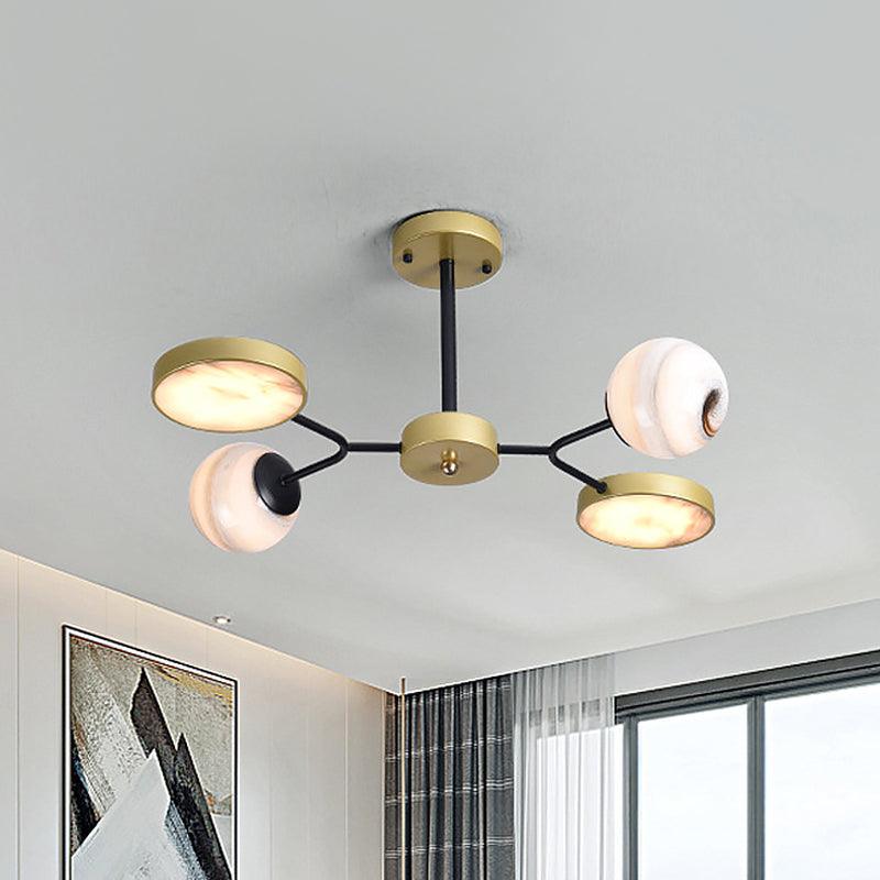Gold Finish Sphere Ceiling Chandelier Nordic 4/6/8 Lights - Rebooters