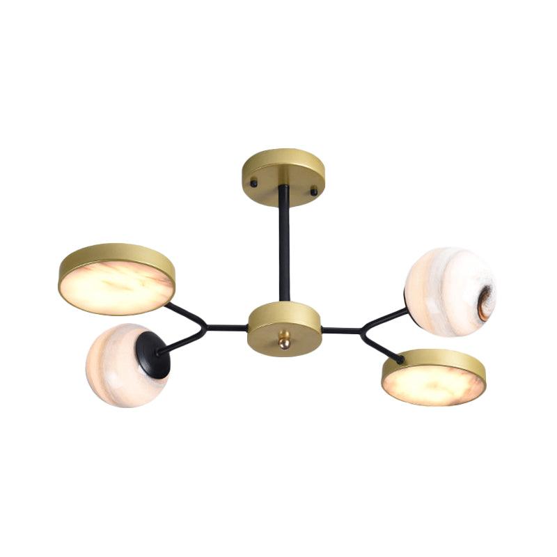Gold Finish Sphere Ceiling Chandelier Nordic 4/6/8 Lights - Rebooters