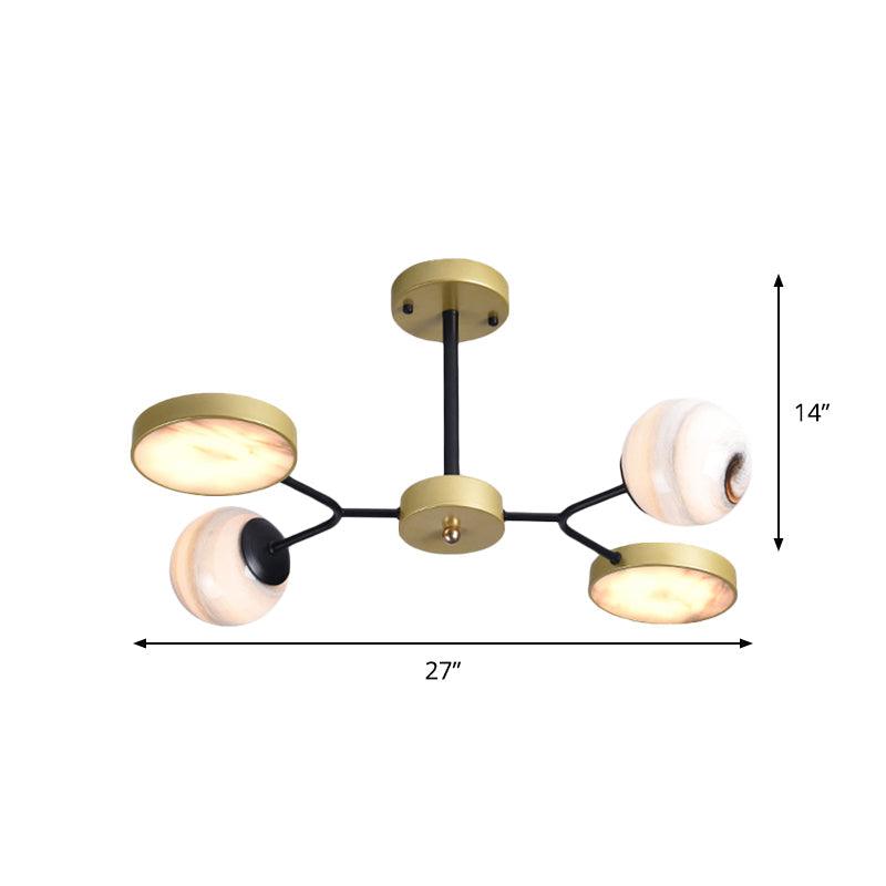 Gold Finish Sphere Ceiling Chandelier Nordic 4/6/8 Lights - Rebooters