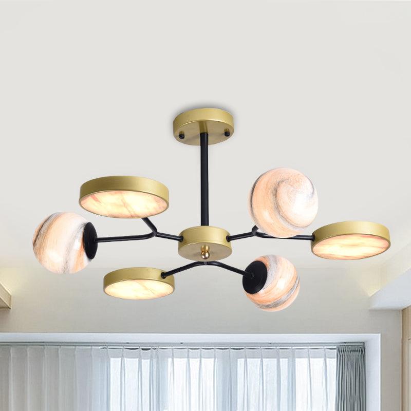 Gold Finish Sphere Ceiling Chandelier Nordic 4/6/8 Lights - Rebooters