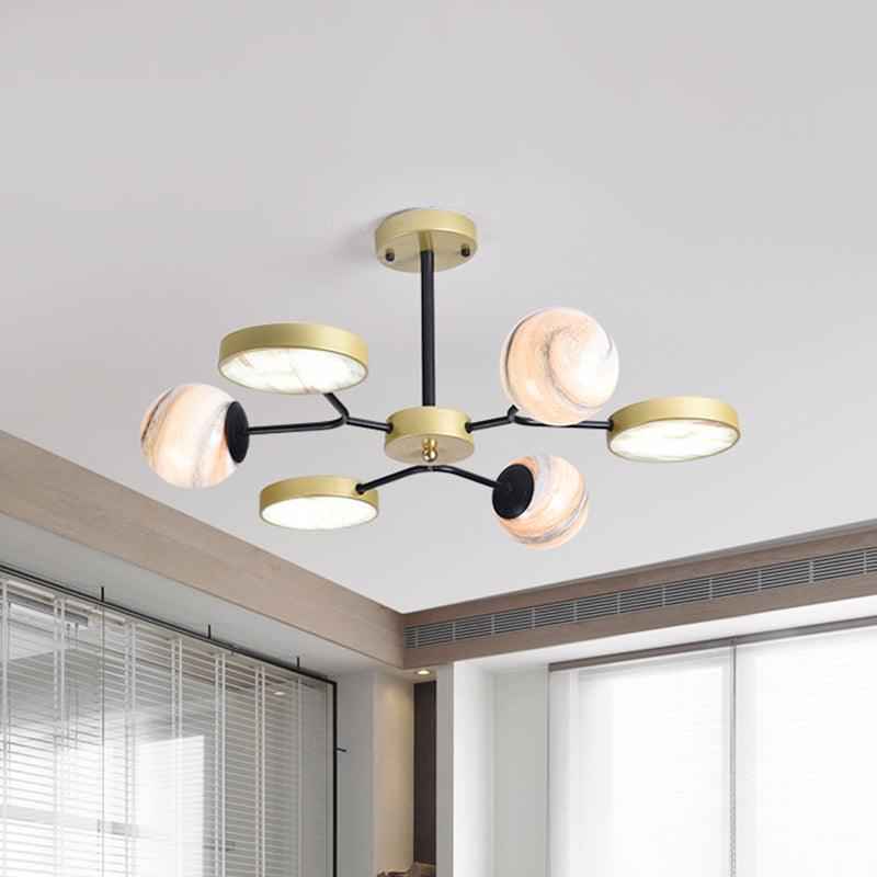 Gold Finish Sphere Ceiling Chandelier Nordic 4/6/8 Lights - Rebooters