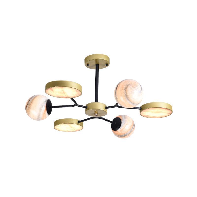 Gold Finish Sphere Ceiling Chandelier Nordic 4/6/8 Lights - Rebooters
