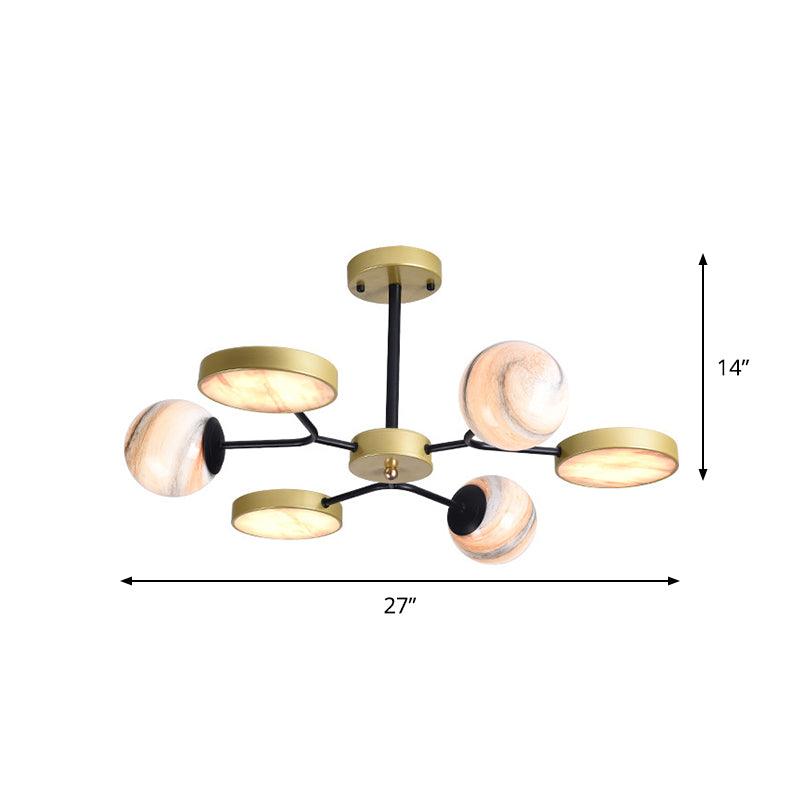 Gold Finish Sphere Ceiling Chandelier Nordic 4/6/8 Lights - Rebooters