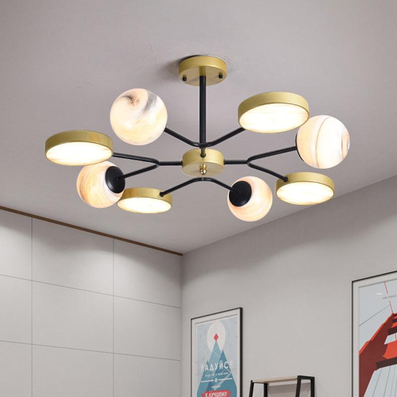 Gold Finish Sphere Ceiling Chandelier Nordic 4/6/8 Lights - Rebooters