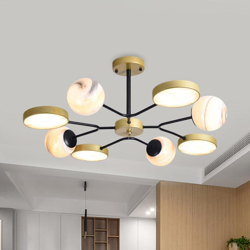 Gold Finish Sphere Ceiling Chandelier Nordic 4/6/8 Lights - Rebooters