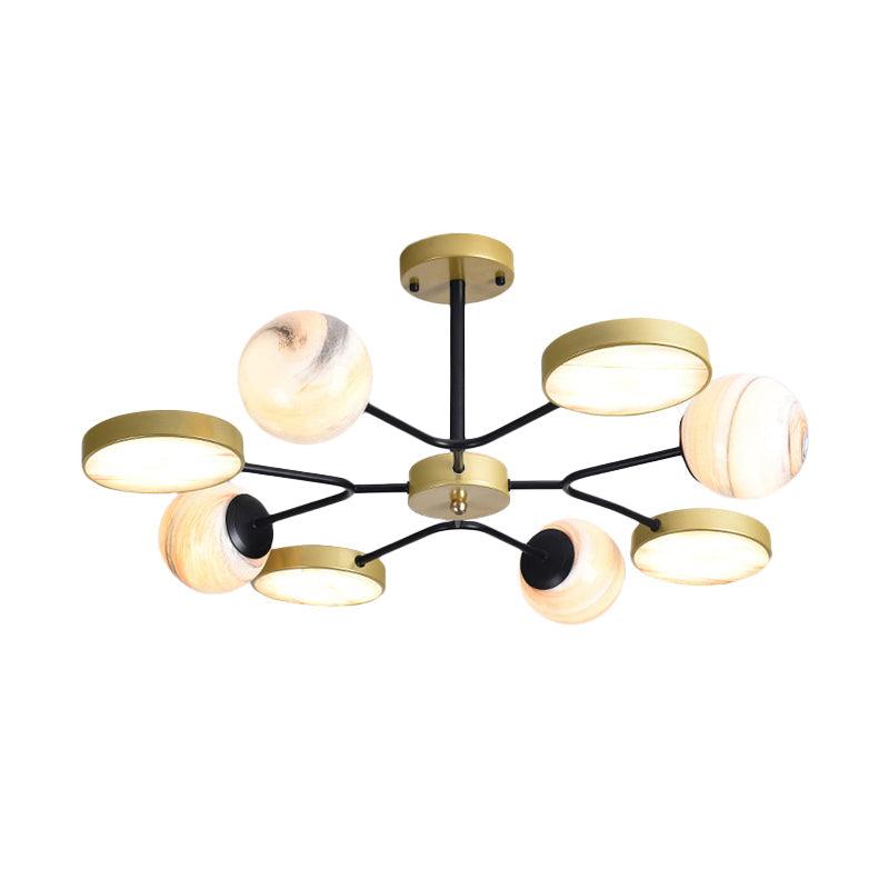Gold Finish Sphere Ceiling Chandelier Nordic 4/6/8 Lights - Rebooters