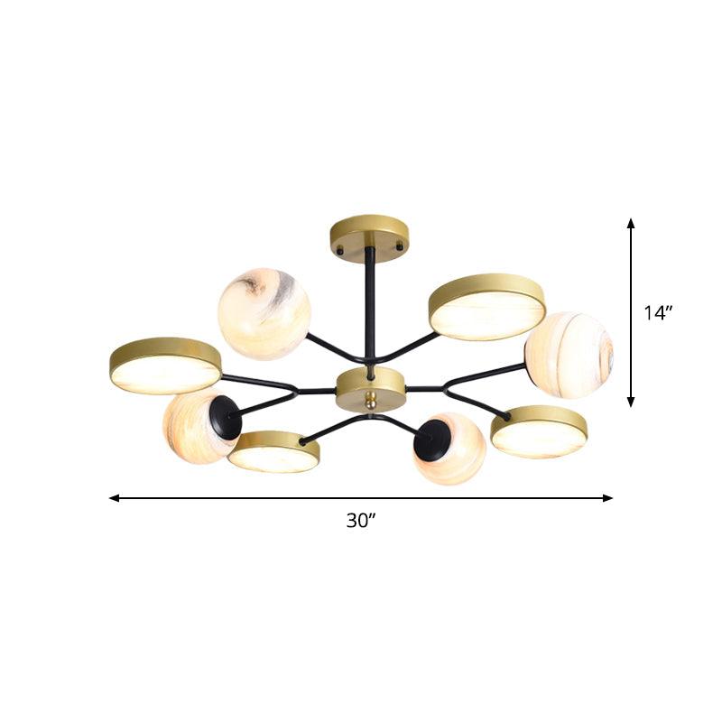Gold Finish Sphere Ceiling Chandelier Nordic 4/6/8 Lights - Rebooters