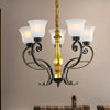 Classic Bell Ceiling Chandelier 5-Bulb Opal Glass Pendant - Rebooters
