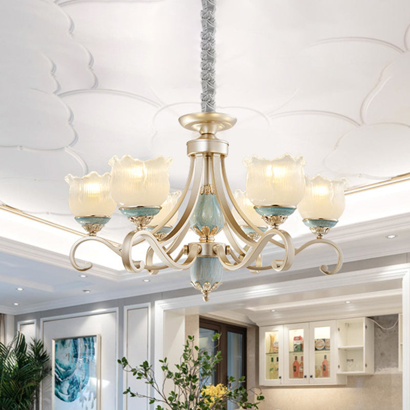 Traditional Floral Ceiling Chandelier 3/5/6 Lights Gold - Rebooters