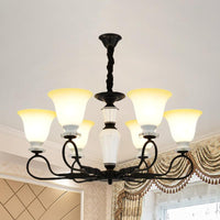 3/6 Heads Pendant Chandelier Retro Bedroom Hanging Light Black - Rebooters