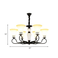 3/6 Heads Pendant Chandelier Retro Bedroom Hanging Light Black - Rebooters
