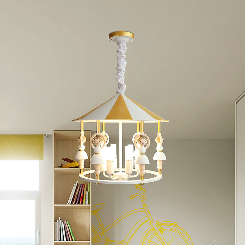 Ballet Girl Resin Hanging Light Fixture Kid 5 Bulbs Chandelier - Rebooters