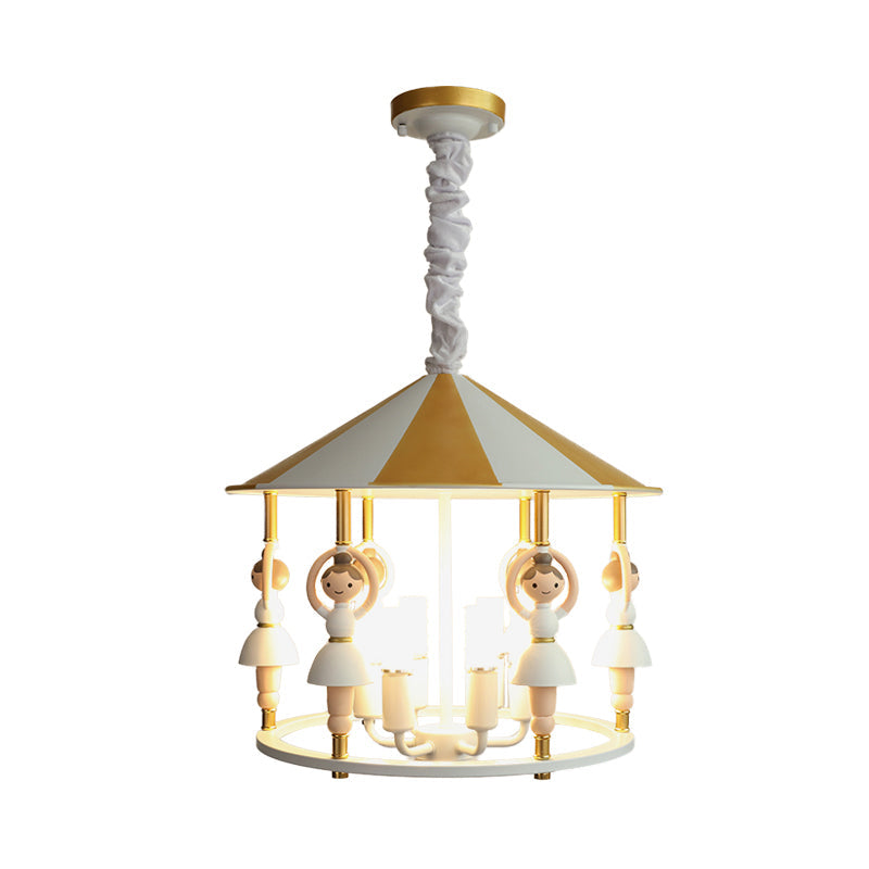Ballet Girl Resin Hanging Light Fixture Kid 5 Bulbs Chandelier - Rebooters