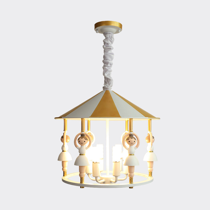 Ballet Girl Resin Hanging Light Fixture Kid 5 Bulbs Chandelier - Rebooters