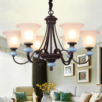 3/6-Head Chandelier Lighting Traditional Living Room Lamp Black - Rebooters