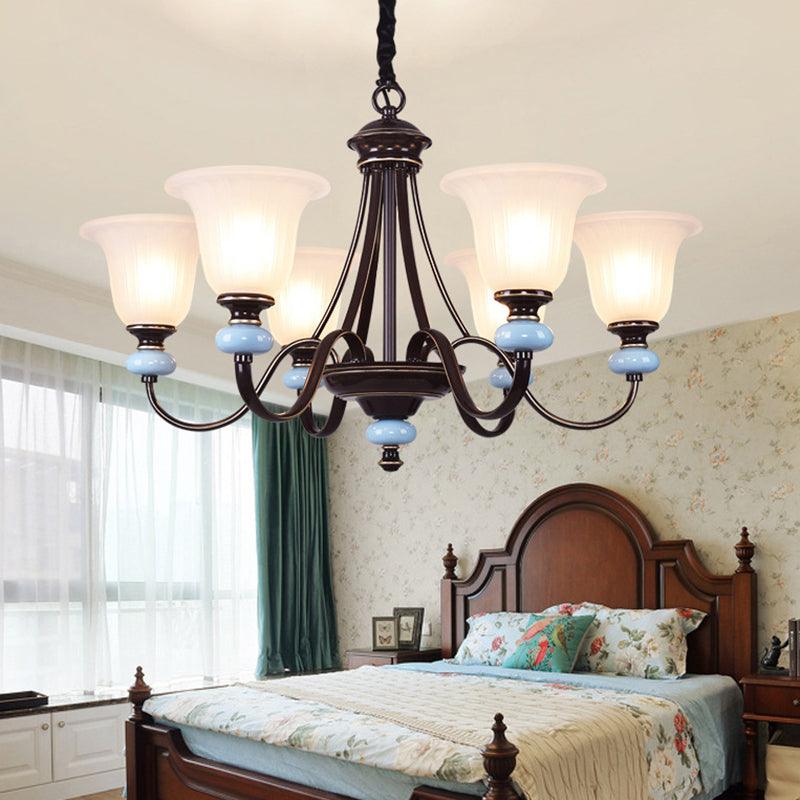 3/6-Head Chandelier Lighting Traditional Living Room Lamp Black - Rebooters