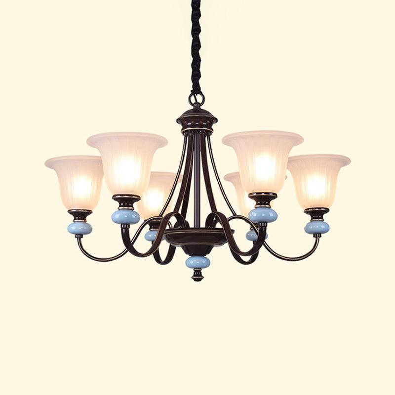 3/6-Head Chandelier Lighting Traditional Living Room Lamp Black - Rebooters
