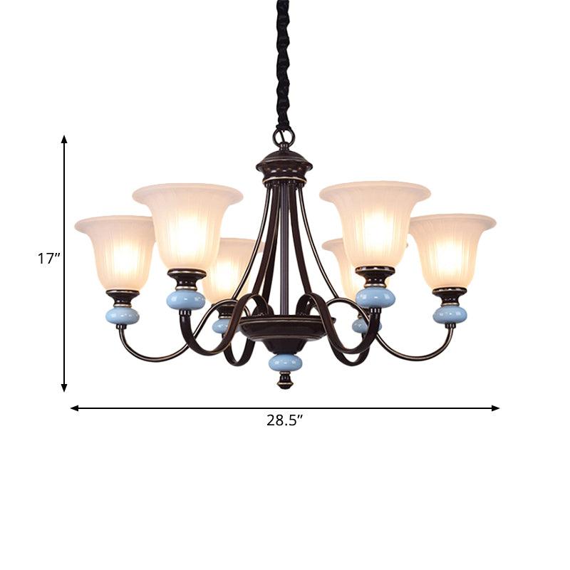 3/6-Head Chandelier Lighting Traditional Living Room Lamp Black - Rebooters