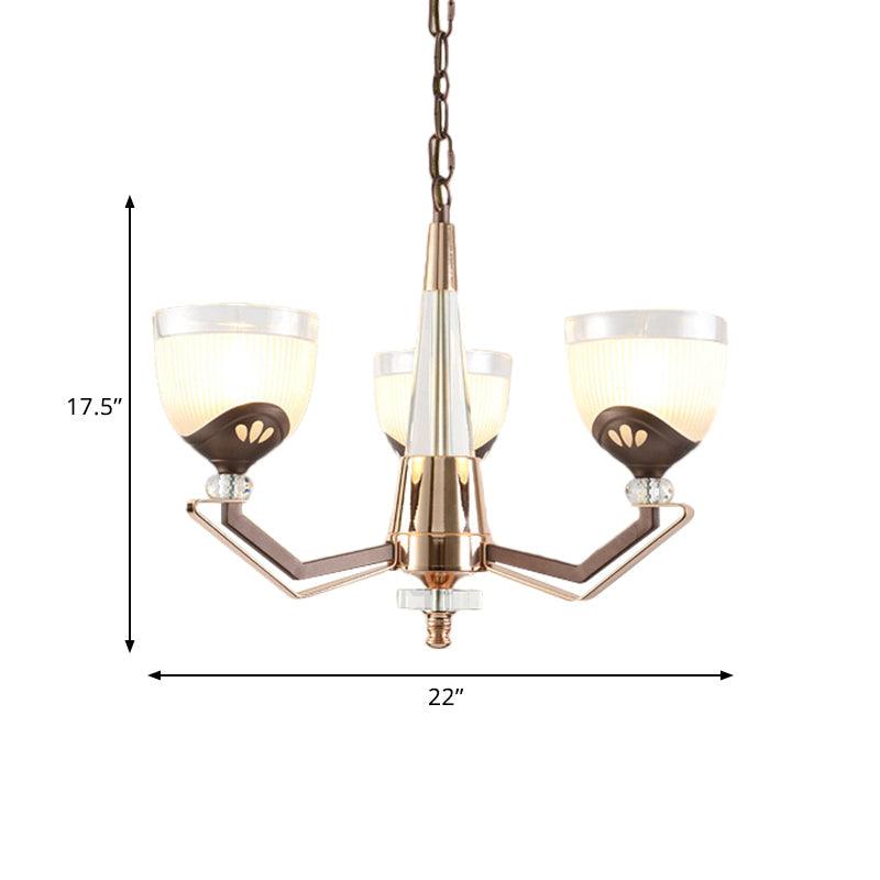 3/6 Lights Bowl Hanging Chandelier Vintage Coffee Finish - Rebooters