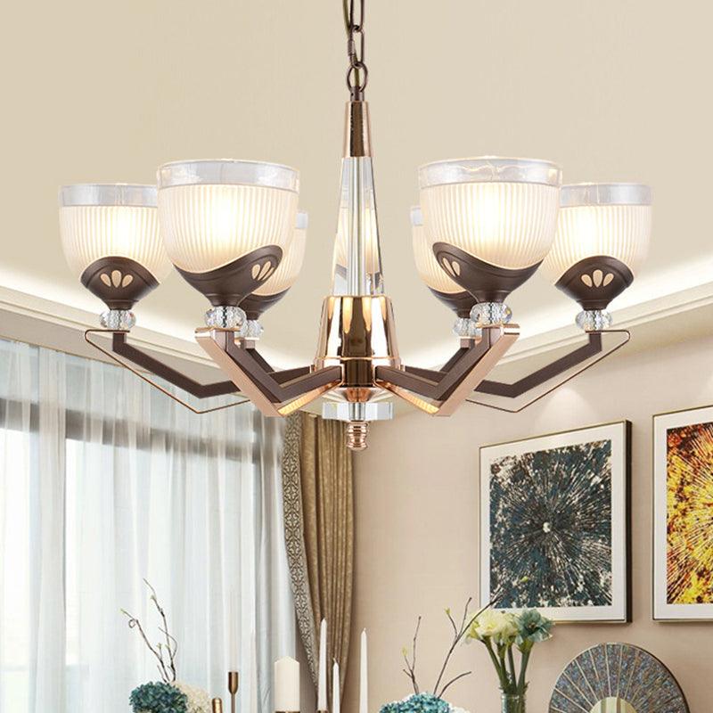 3/6 Lights Bowl Hanging Chandelier Vintage Coffee Finish - Rebooters