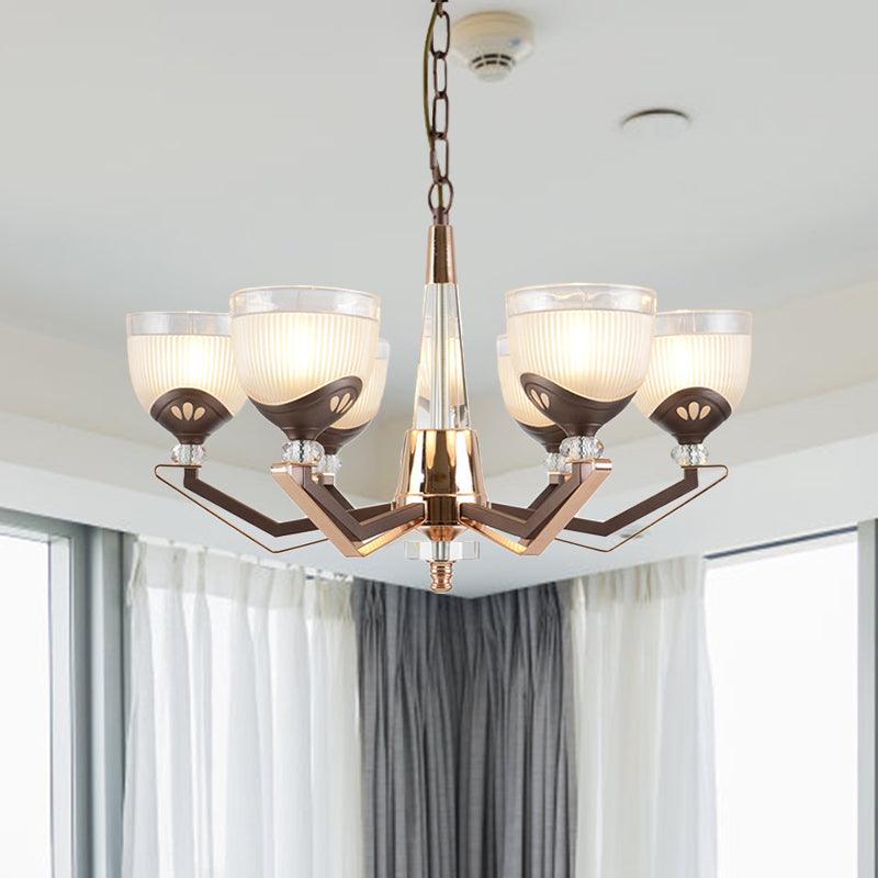 3/6 Lights Bowl Hanging Chandelier Vintage Coffee Finish - Rebooters