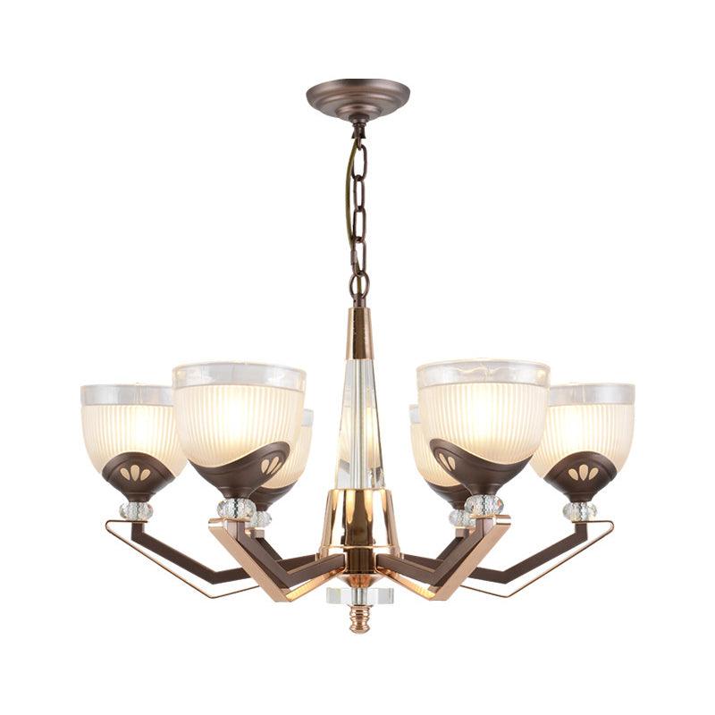 3/6 Lights Bowl Hanging Chandelier Vintage Coffee Finish - Rebooters