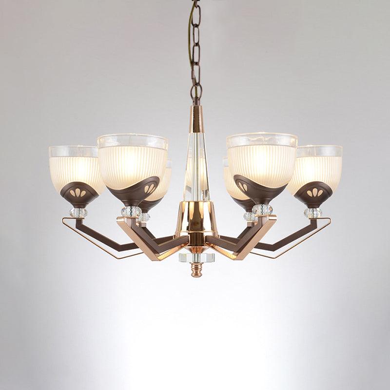 3/6 Lights Bowl Hanging Chandelier Vintage Coffee Finish - Rebooters
