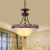 Bowl Bedroom Pendant Chandelier Rural Frosted Glass Light - Rebooters