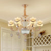 Clear Glass Candle Chandelier Traditional 6/8 Heads Gold Light - Rebooters