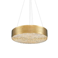 6-Bulb Drum Chandelier Light Postmodern Gold K9 Crystal Pendant - Rebooters