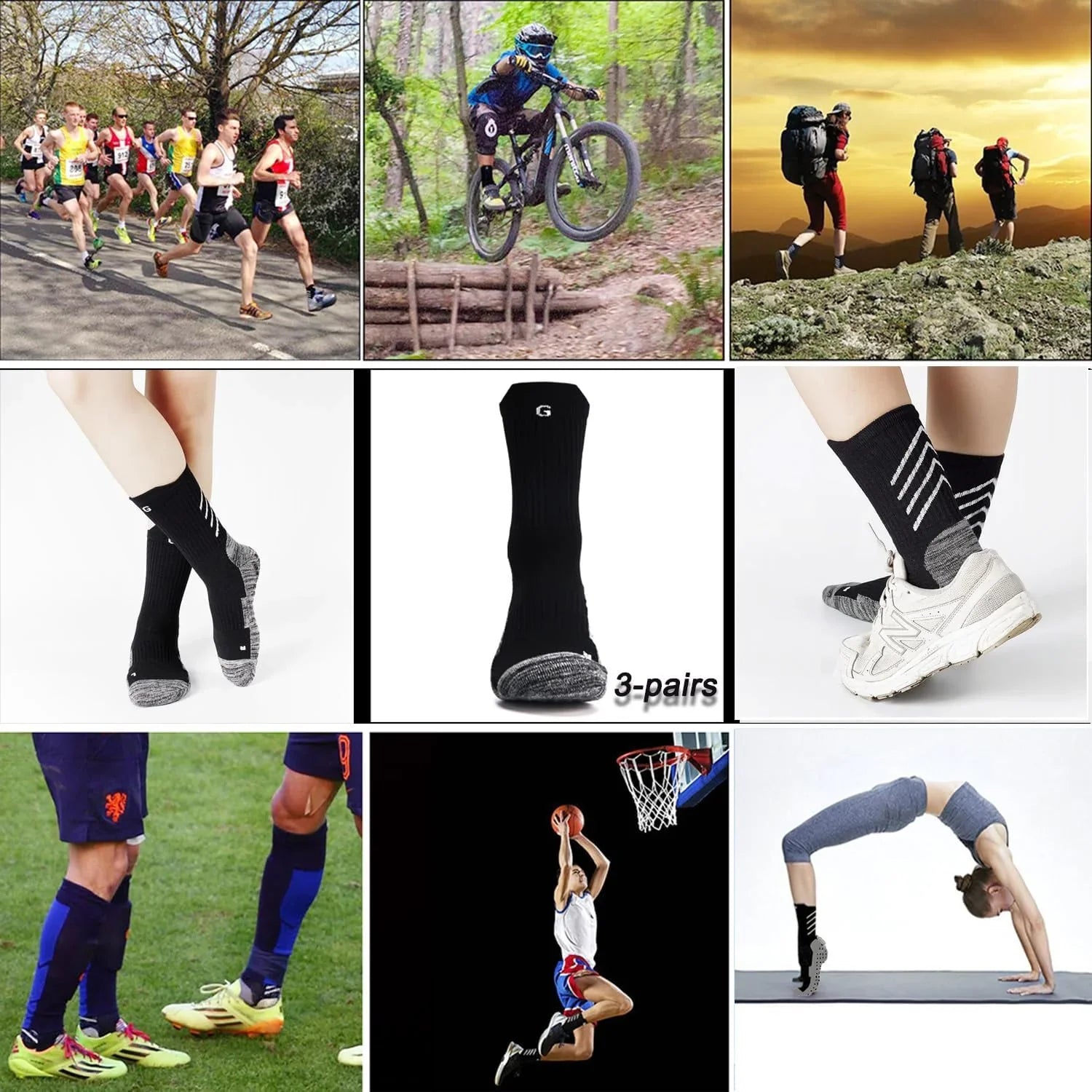 Rebooters Anti-Slip Grip Sports Socks – Cushioned, Breathable Cotton Blend, Unisex