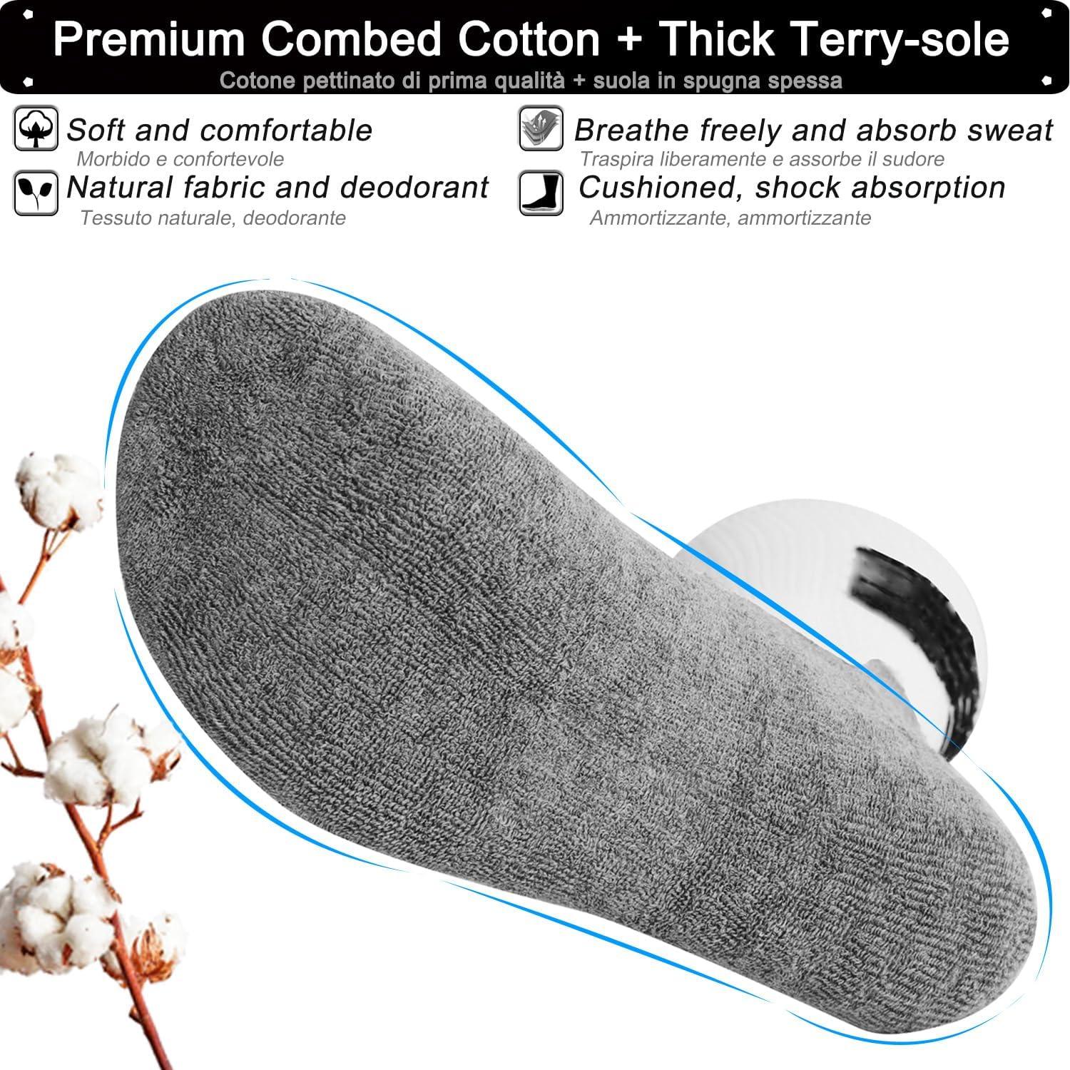 Rebooters Anti-Slip Grip Sports Socks – Cushioned, Breathable Cotton Blend, Unisex