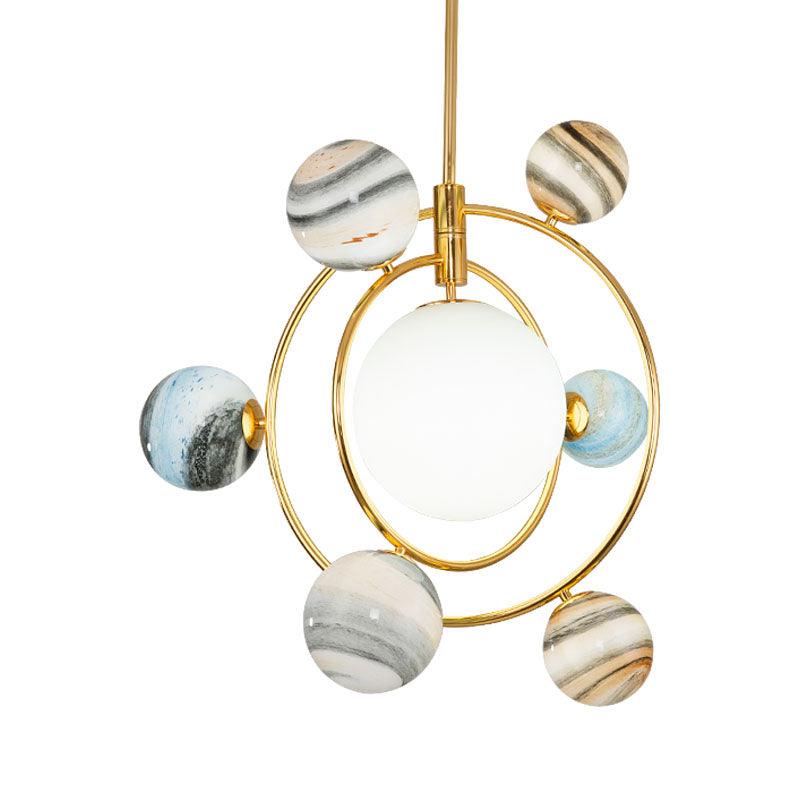 7-Light Nursery Pendant Nordic Gold Chandelier Light Fixture - Rebooters