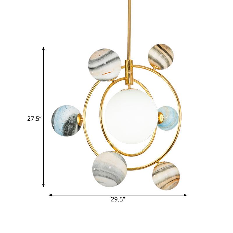 7-Light Nursery Pendant Nordic Gold Chandelier Light Fixture - Rebooters
