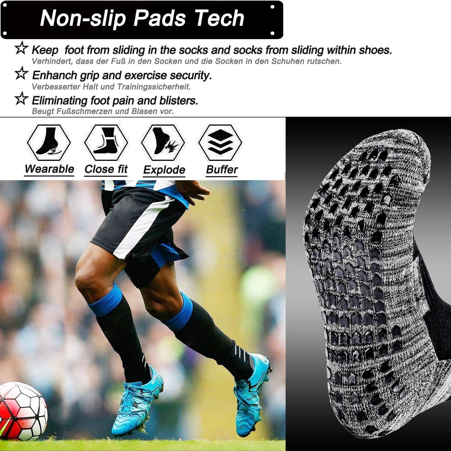 Rebooters Anti-Slip Grip Sports Socks – Cushioned, Breathable Cotton Blend, Unisex
